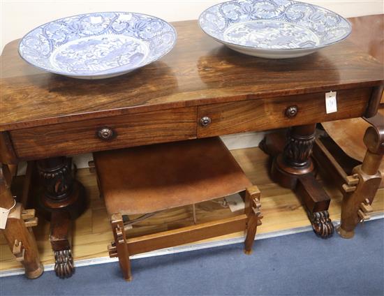 An early Victorian rosewood library table W.133cm